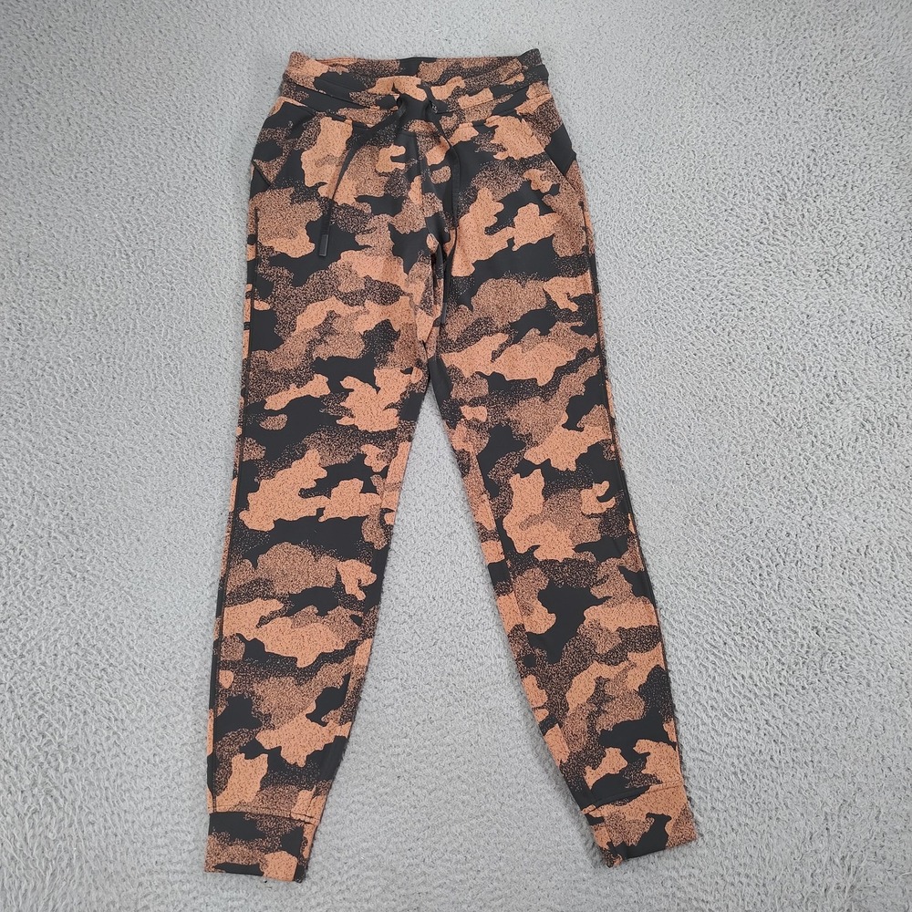 Lululemon Joggers Womens 4 Black Copper Incognito Camo Drawstring Cuffed Pockets